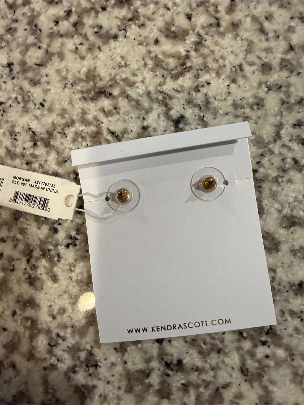 NWT Kendra Scott Morgan Stud Earrings Black Gold Prong — RETIRED Style